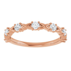 14K Rose 3/8 CTW Lab-Grown Diamond Anniversary Band