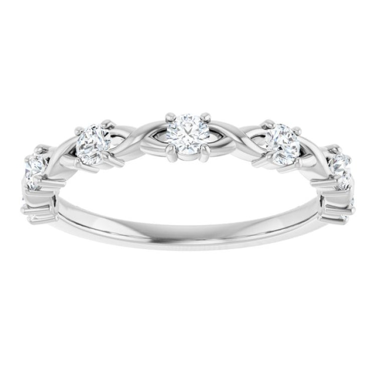 14K White 3/8 CTW Lab-Grown Diamond Anniversary Band