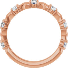 14K Rose 5/8 CTW Lab-Grown Diamond Anniversary Band