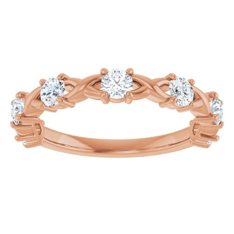 14K Rose 5/8 CTW Lab-Grown Diamond Anniversary Band