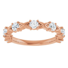 14K Rose 5/8 CTW Lab-Grown Diamond Anniversary Band