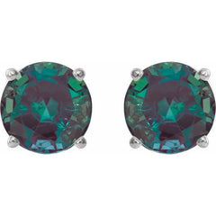 Platinum 6 mm Lab-Grown Alexandrite Earrings