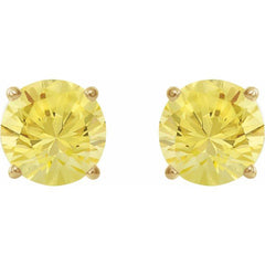 14K Yellow 8 mm Lab-Grown Yellow Sapphire Earrings