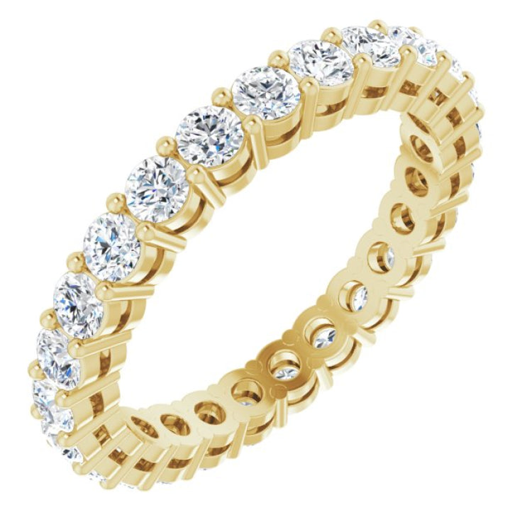 14K Yellow 1 1/2 CTW Lab-Grown Diamond  Eternity Band Size 6.5