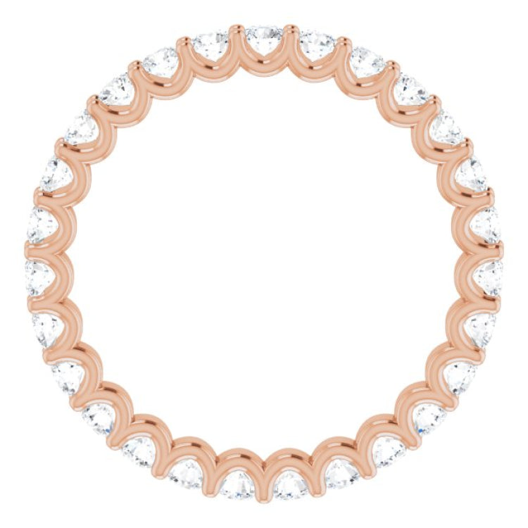 14K Rose 3/4 CTW Lab-Grown Diamond  Eternity Band Size 5