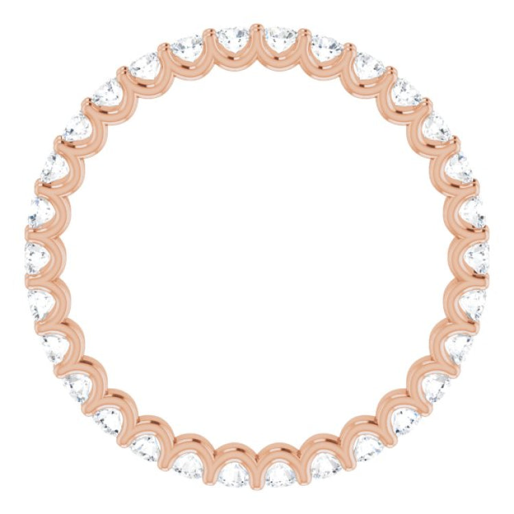 14K Rose 7/8 CTW Lab-Grown Diamond  Eternity Band Size 5.5