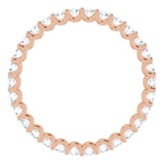 14K Rose 7/8 CTW Lab-Grown Diamond  Eternity Band Size 5.5