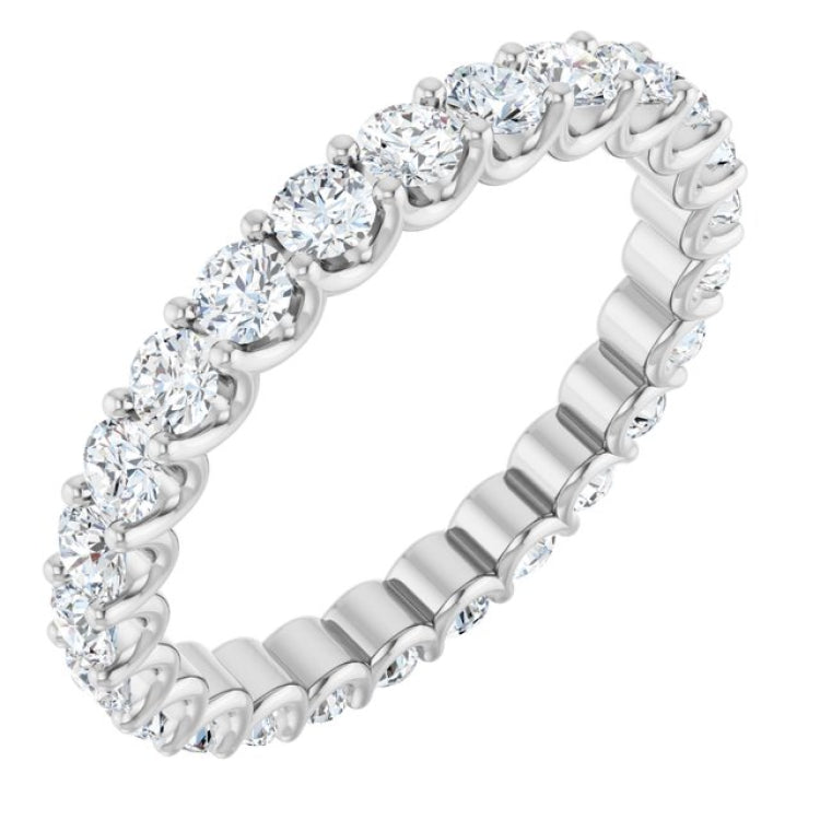 14K White 1 3/8 CTW Lab-Grown Diamond  Eternity Band Size 6.5