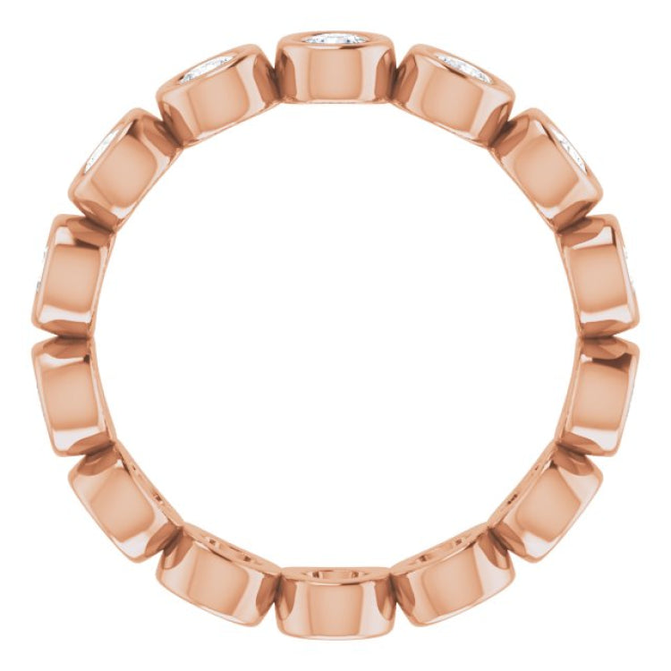 14K Rose 1 CTW Lab-Grown Diamond  Eternity Band Size 7