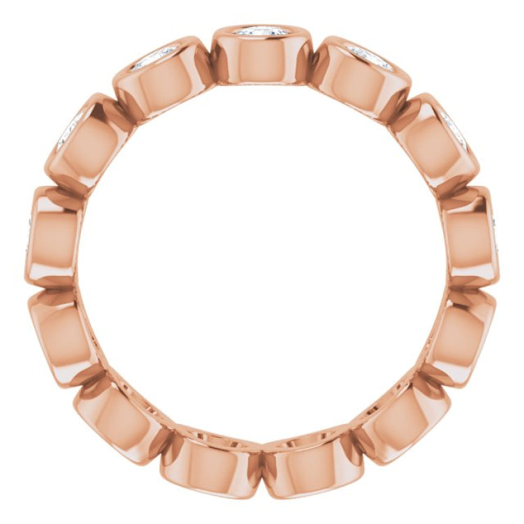 14K Rose 1 1/4 CTW Lab-Grown Diamond  Eternity Band Size 7