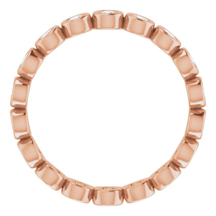 14K Rose 1/2 CTW Lab-Grown Diamond  Eternity Band Size 5.5