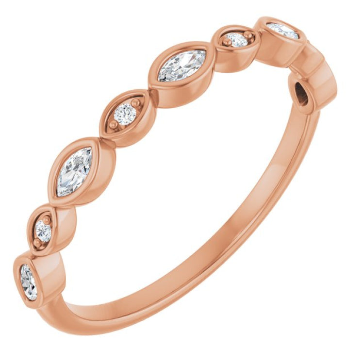 14K Rose 1/6 CTW Lab-Grown Diamond  Anniversary Band