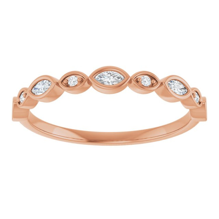 14K Rose 1/6 CTW Lab-Grown Diamond  Anniversary Band