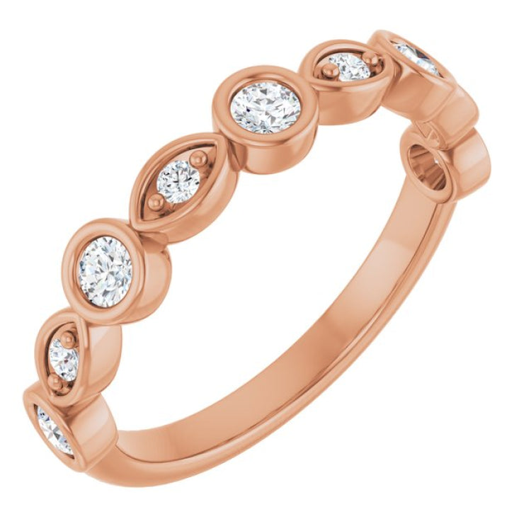 14K Rose 1/3 CTW Lab-Grown Diamond  Anniversary Band