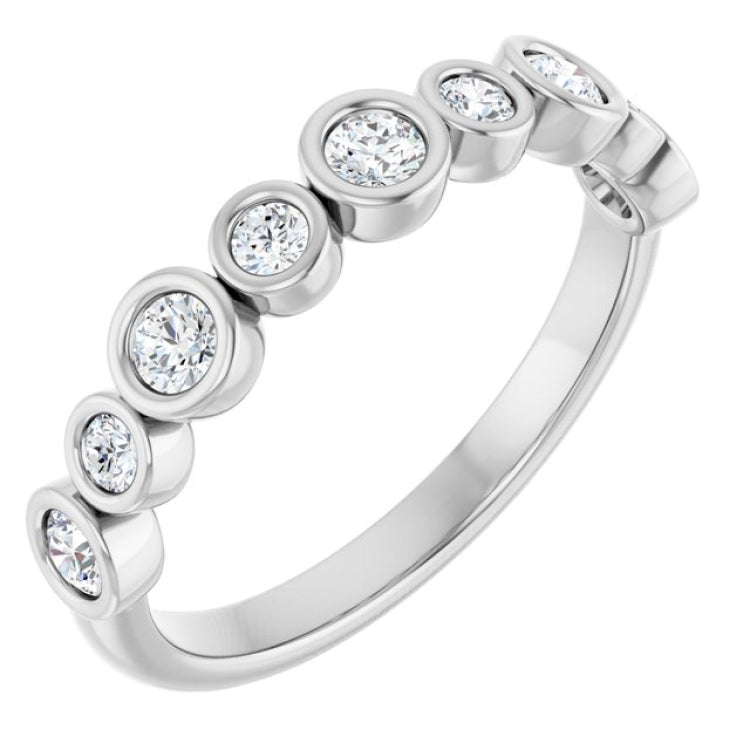 14K White 3/8 CTW Lab-Grown Diamond  Anniversary Band