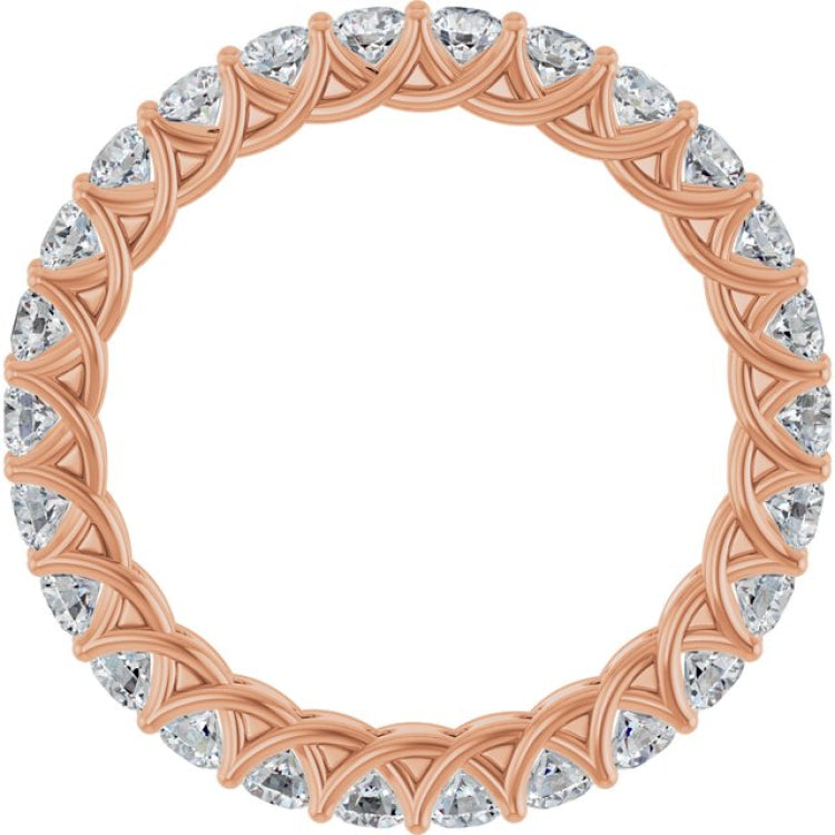 14K Rose 1 3/8 CTW Lab-Grown Diamond  Eternity Band