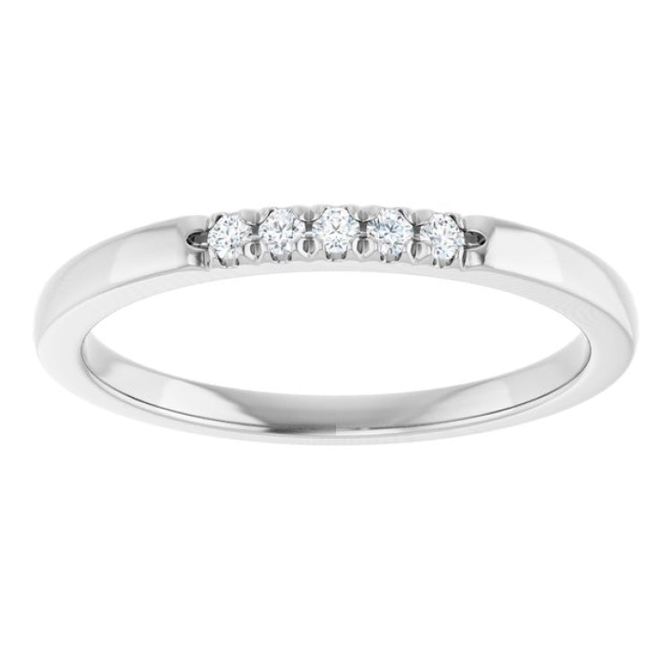 14K White .08 CTW Lab-Grown Diamond French-Set Anniversary Band