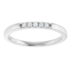 14K White .08 CTW Lab-Grown Diamond French-Set Anniversary Band