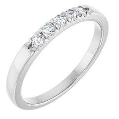 Platinum 1/6 CTW Lab-Grown Diamond French-Set Anniversary Band