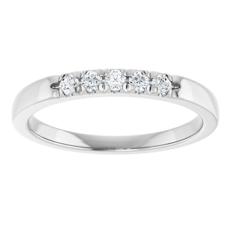 Platinum 1/6 CTW Lab-Grown Diamond French-Set Anniversary Band