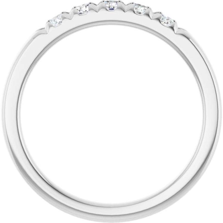 14K White 1/3 CTW Lab-Grown Diamond French-Set Anniversary Band