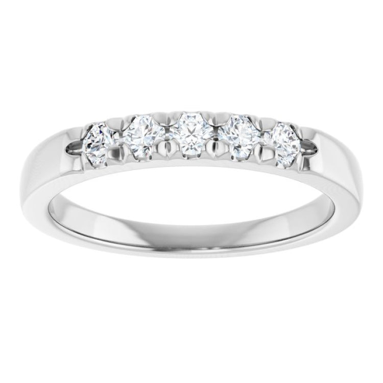 14K White 1/3 CTW Lab-Grown Diamond French-Set Anniversary Band