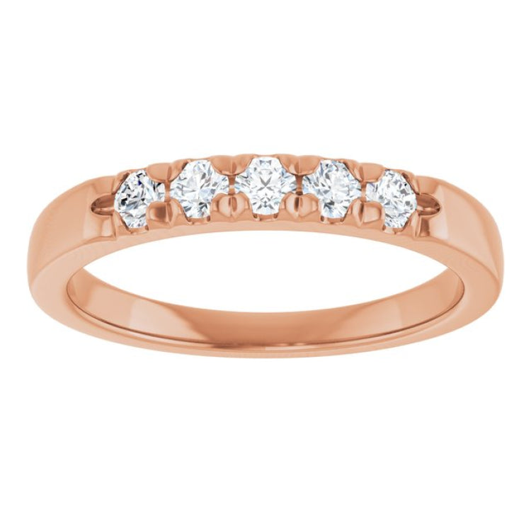 14K Rose 1/3 CTW Lab-Grown Diamond French-Set Anniversary Band