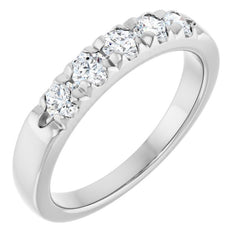 14K White 1/2 CTW Lab-Grown Diamond French-Set Anniversary Band