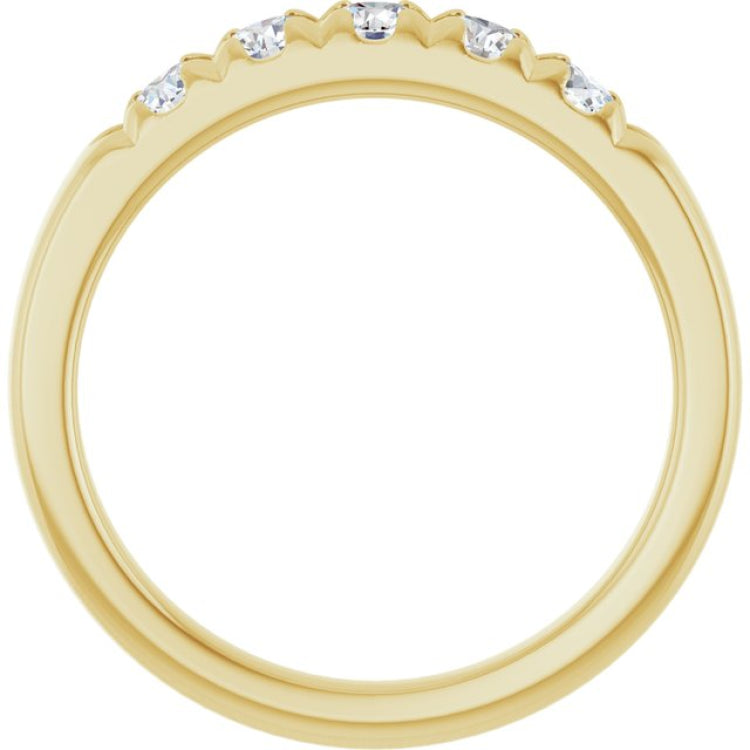 14K Yellow 1/2 CTW Lab-Grown Diamond French-Set Anniversary Band