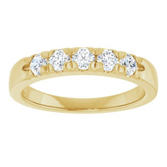 14K Yellow 1/2 CTW Lab-Grown Diamond French-Set Anniversary Band