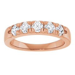 14K Rose 3/4 CTW Lab-Grown Diamond French-Set Anniversary Band