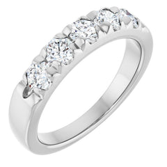 14K White 3/4 CTW Lab-Grown Diamond French-Set Anniversary Band