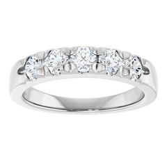 14K White 3/4 CTW Lab-Grown Diamond French-Set Anniversary Band