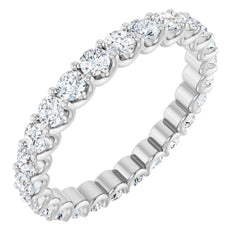 14K White 1 3/8 CTW Natural Diamond Eternity Band Size 5.5