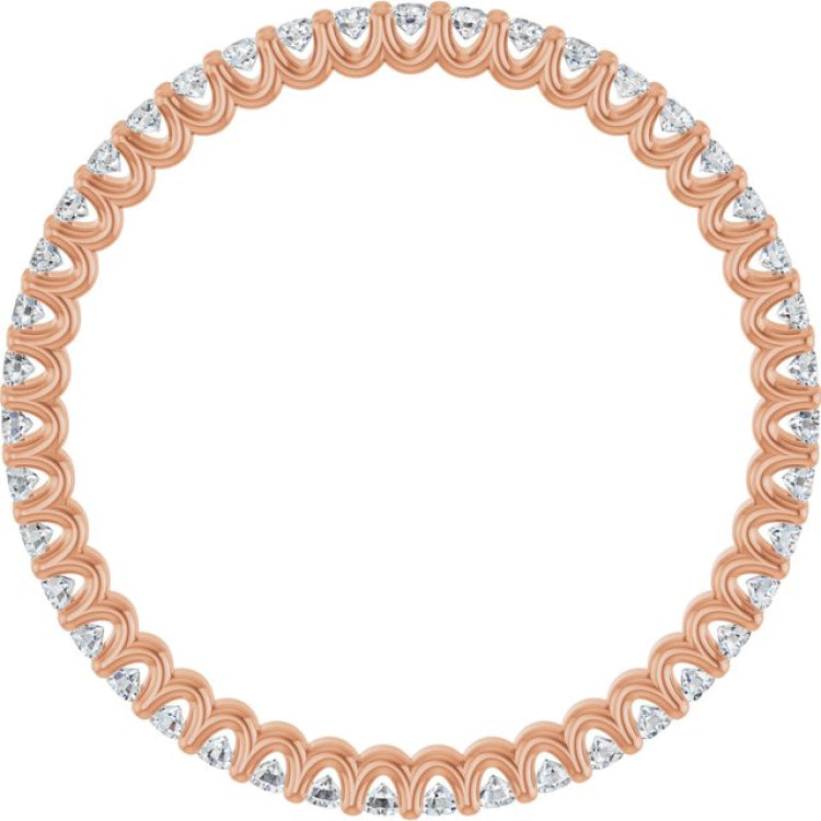 14K Rose 1 3/4 CTW Natural Diamond Eternity Band Size 5.5
