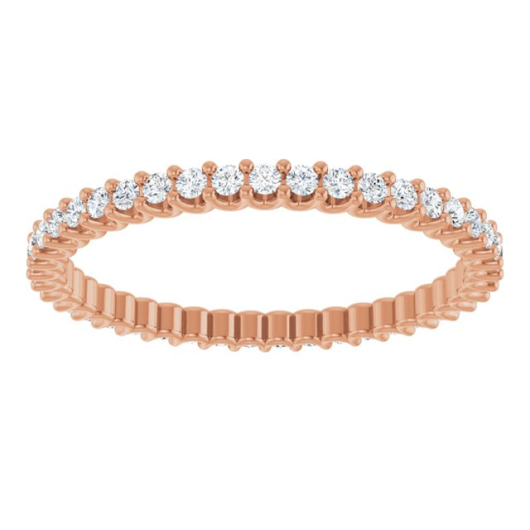 14K Rose 1 7/8 CTW Natural Diamond Eternity Band Size 6.5