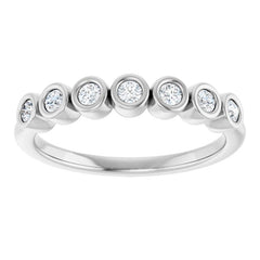 14K White 2 mm Round 1/5 CTW Natural Diamond Anniversary Band