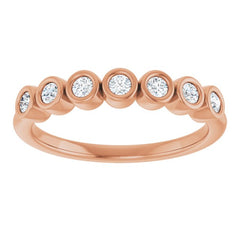 14K Rose 2 mm Round 1/5 CTW Natural Diamond Anniversary Band