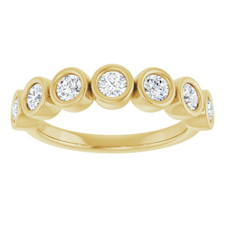 14K Yellow 3 mm Round 5/8 CTW Natural Diamond Anniversary Band