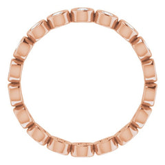 14K Rose 1/2 CTW Natural Diamond Eternity Band Size 5.5