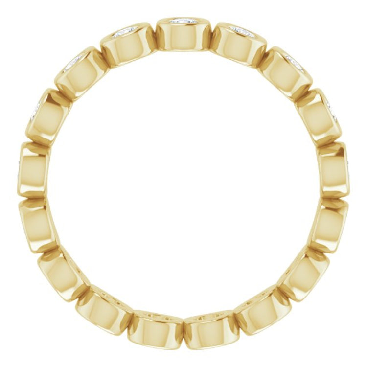 14K Yellow 1/2 CTW Natural Diamond Eternity Band Size 5.5