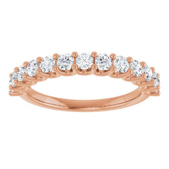 14K Rose 3/4 CTW Natural Diamond Anniversary Band