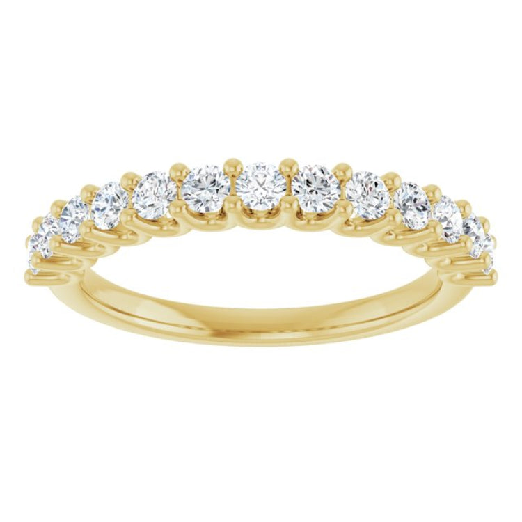 14K Yellow 5/8 CTW Natural Diamond Anniversary Band