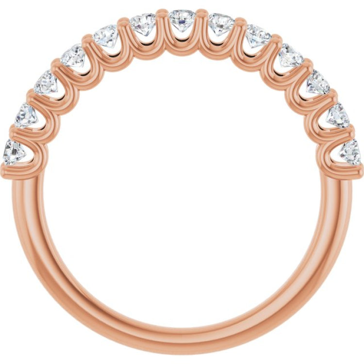 14K Rose 5/8 CTW Natural Diamond Anniversary Band