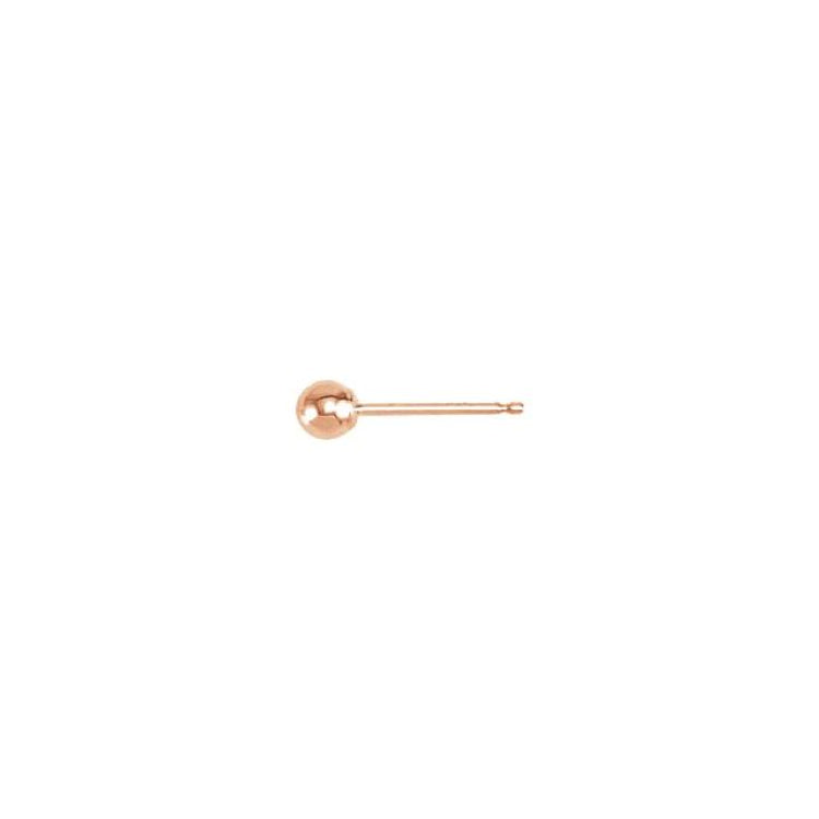 14K Rose 3 mm Ball Earring