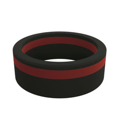Standard Mens Thin Red Line Pinstripe Silicone Ring Size 9