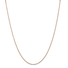 14 Karat Rose Gold 0.7mm Diamond Cut Rope Chain Length 20 inches.