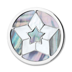 Steel Pendant Coin with Natural Shell- Large Sized