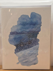 4.5 X 5.75 Watercolor Greeting Card with original Tahoe artwork handma