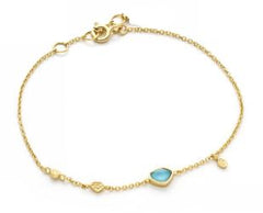 14kt Yellow Gold Plating Bracelet with Turquoise